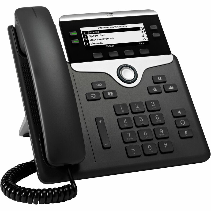 Cisco 7841 IP Phone - Corded - Tabletop, Wall Mountable - Black - TAA Compliant CP-7841-3PCC-K9=