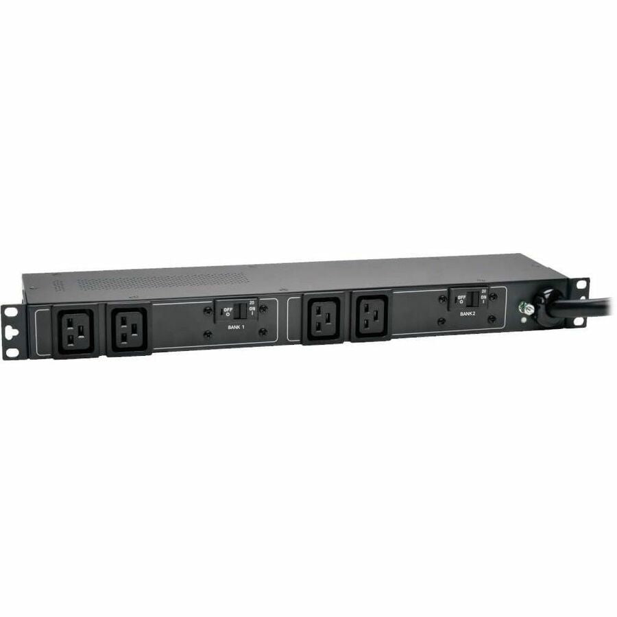 Eaton Tripp Lite Series 5.8kW Single-Phase 200-240V Basic PDU, 4 C19 Outlets, NEMA L6-30P Input, 12 ft. (3.66 m) Cord, 1U Rack-Mount PDUH30HV19
