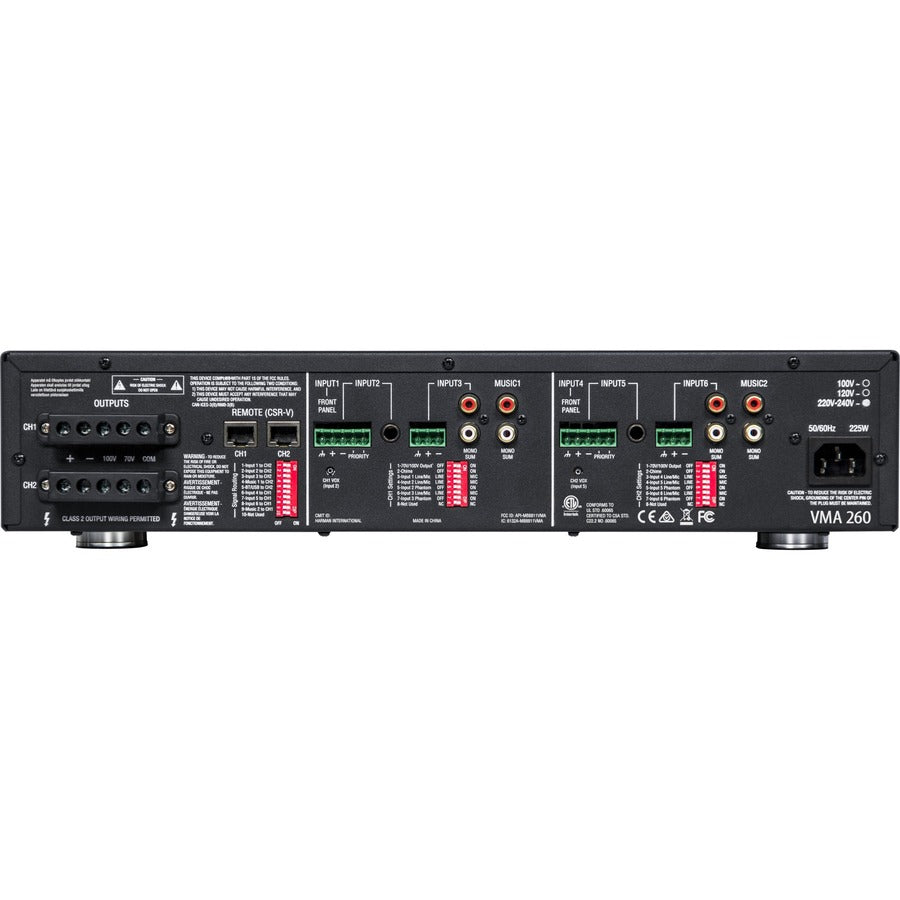 JBL Commercial VMA 260 Amplifier - 120 W RMS - 2 Channel - Black NVMA260-0-US
