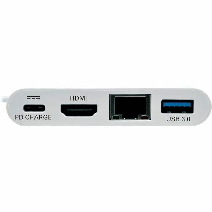 Eaton Tripp Lite Series USB-C Multiport Adapter - HDMI, USB 3.x (5Gbps) Hub Port, Gigabit Ethernet, 60W PD Charging, HDCP, White U444-06N-HGU-C