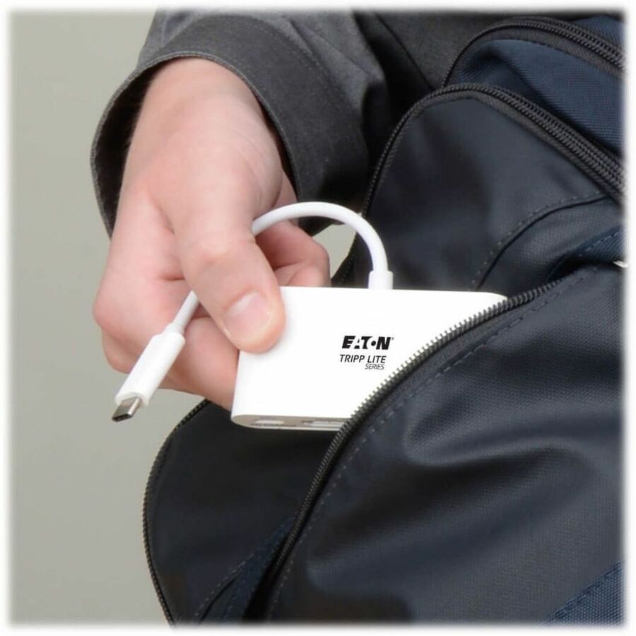 Eaton Tripp Lite Series USB-C Multiport Adapter - HDMI, USB 3.x (5Gbps) Hub Port, Gigabit Ethernet, 60W PD Charging, HDCP, White U444-06N-HGU-C