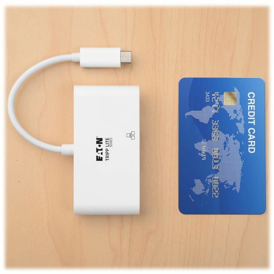 Eaton Tripp Lite Series USB-C Multiport Adapter - HDMI, USB 3.x (5Gbps) Hub Port, Gigabit Ethernet, 60W PD Charging, HDCP, White U444-06N-HGU-C