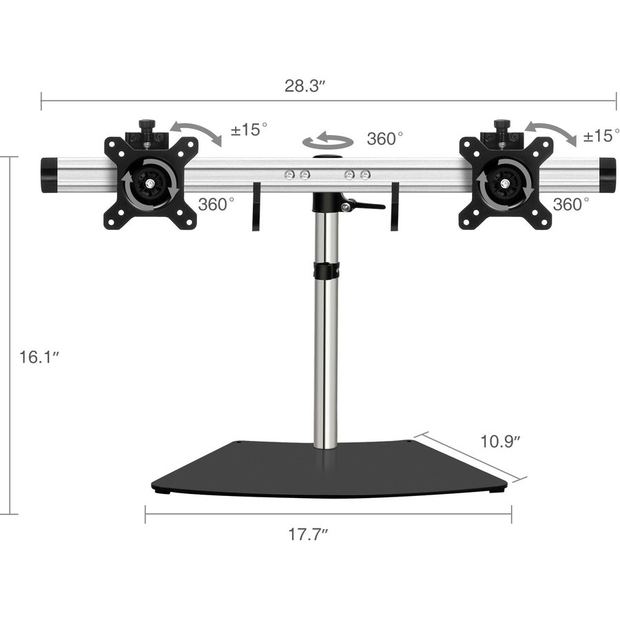 SIIG Easy-Adjust Dual Monitor Desk Stand - 13" to 27" CE-MT2011-S1