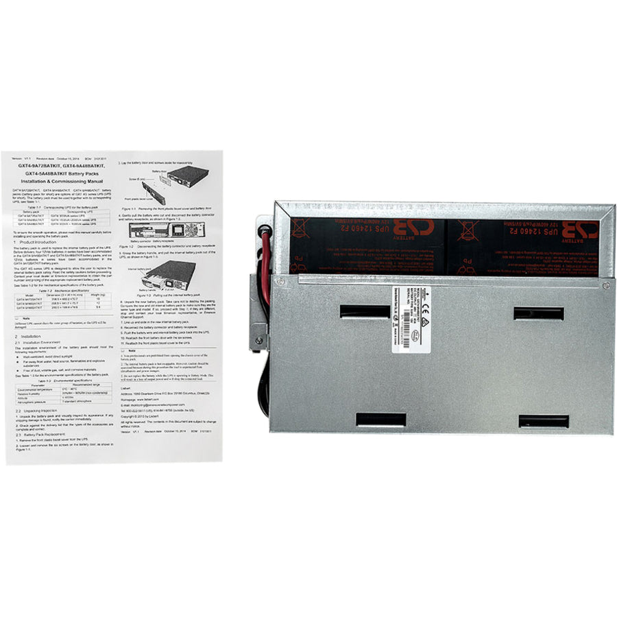 Vertiv Liebert Hot-Swap Internal 9 Ah, 48V Lead-Acid Battery for Liebert GXT4 UPS systems from 1500-2000VA GXT4-9A48BATKIT