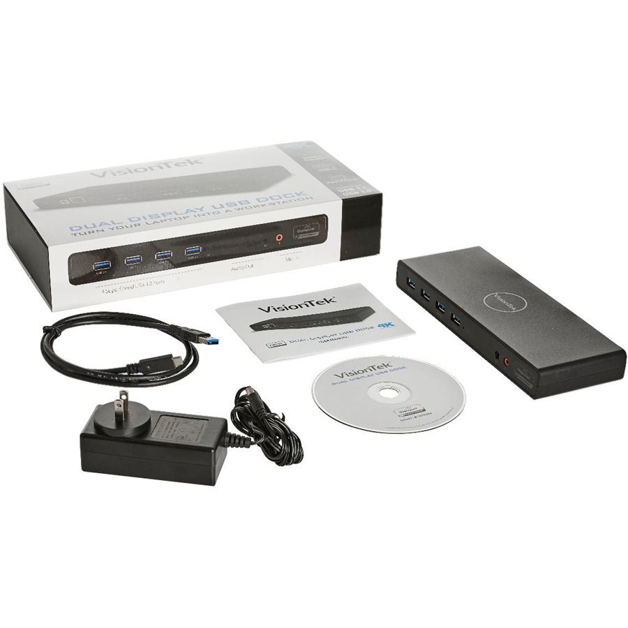 VisionTek VT4000 USB / USB-C Docking Station Dual 4K Displays 901005