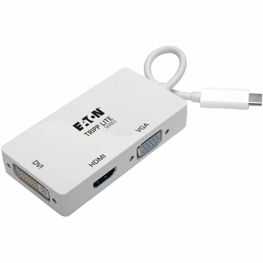 Eaton Tripp Lite Series USB-C Multiport Adapter (M/3xF) - 4K HDMI, DVI, VGA, HDCP, White U444-06N-HDV4K