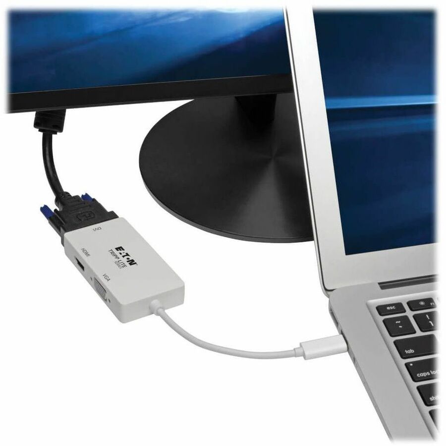 Eaton Tripp Lite Series USB-C Multiport Adapter (M/3xF) - 4K HDMI, DVI, VGA, HDCP, White U444-06N-HDV4K