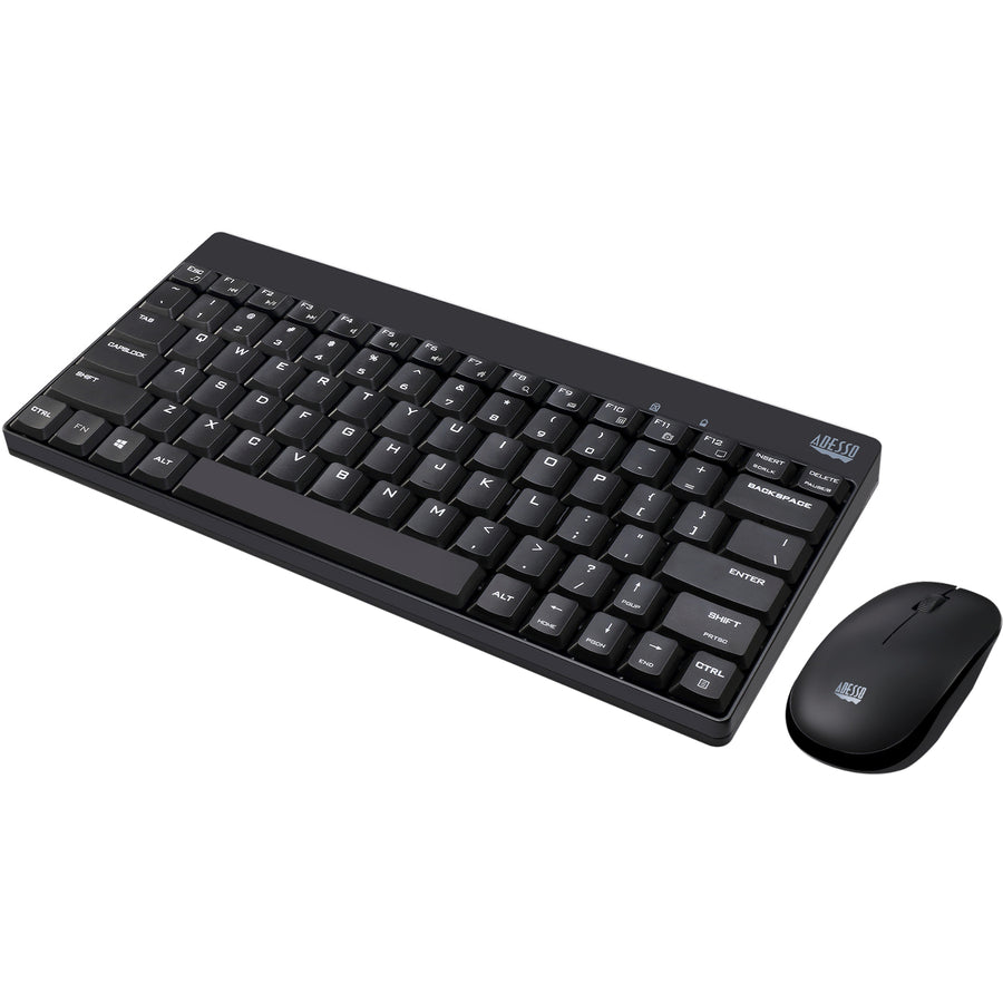 Adesso WKB-1100CB - Wireless Spill Resistant Mini Keyboard & Mouse Combo WKB-1100CB