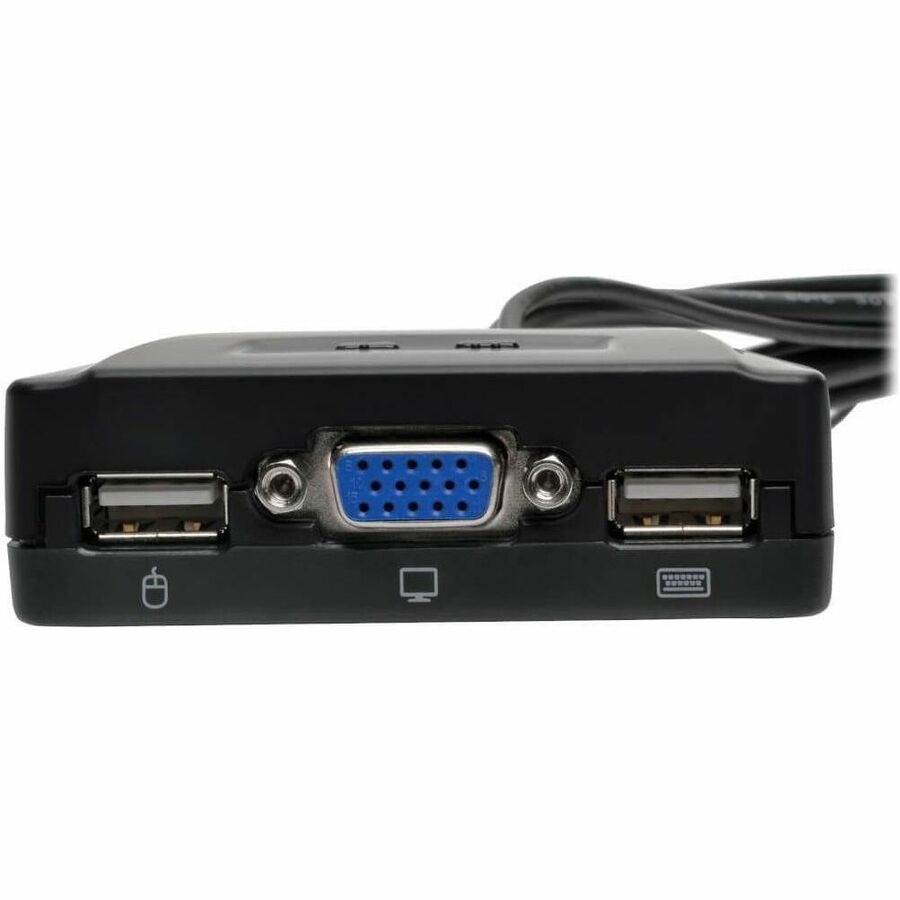 Eaton Tripp Lite Series 2-Port USB/VGA Cable KVM Switch with Cables and USB Peripheral Sharing B032-VU2