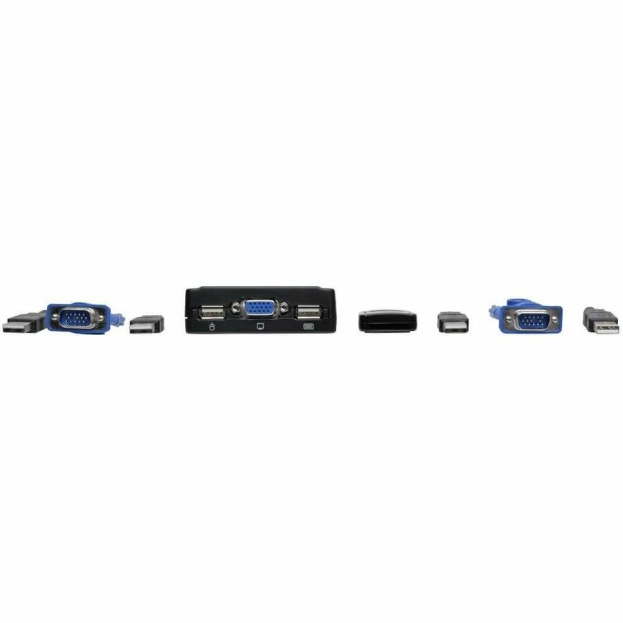 Eaton Tripp Lite Series 2-Port USB/VGA Cable KVM Switch with Cables and USB Peripheral Sharing B032-VU2