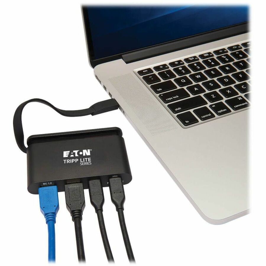Eaton Tripp Lite Series USB-C Multiport Adapter - 4K HDMI, USB 3.x (5Gbps) Hub Port, GbE, Self-Storing Cable, 100W PD Charging, Black U444-T6N-H4GUBC