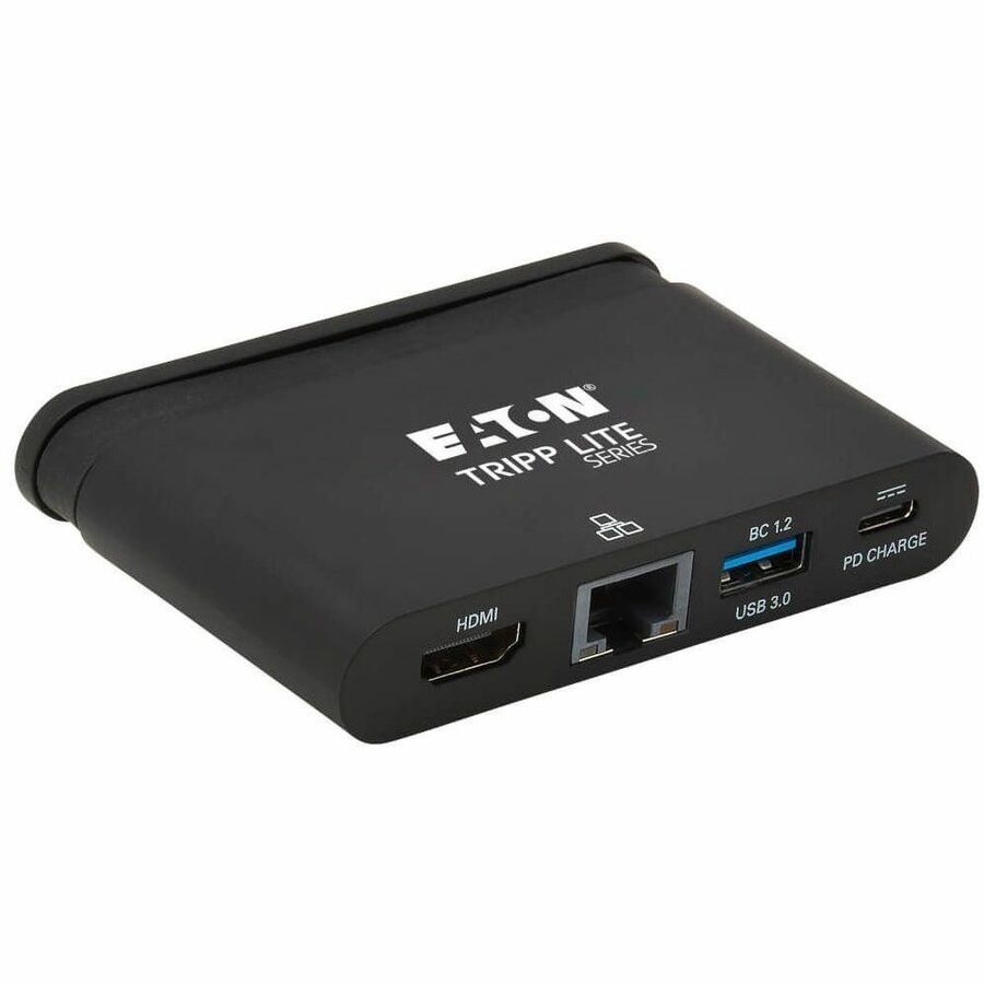 Eaton Tripp Lite Series USB-C Multiport Adapter - 4K HDMI, USB 3.x (5Gbps) Hub Port, GbE, Self-Storing Cable, 100W PD Charging, Black U444-T6N-H4GUBC