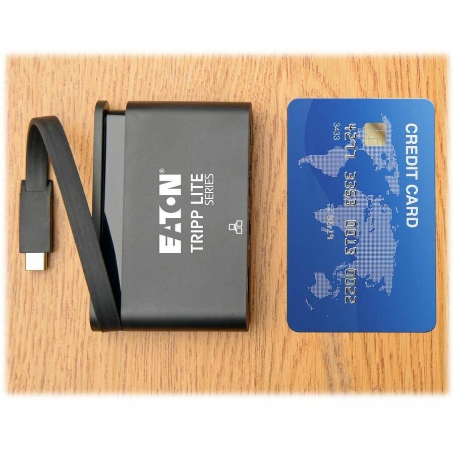 Eaton Tripp Lite Series USB-C Multiport Adapter - 4K HDMI, USB 3.x (5Gbps) Hub Port, GbE, Self-Storing Cable, 100W PD Charging, Black U444-T6N-H4GUBC