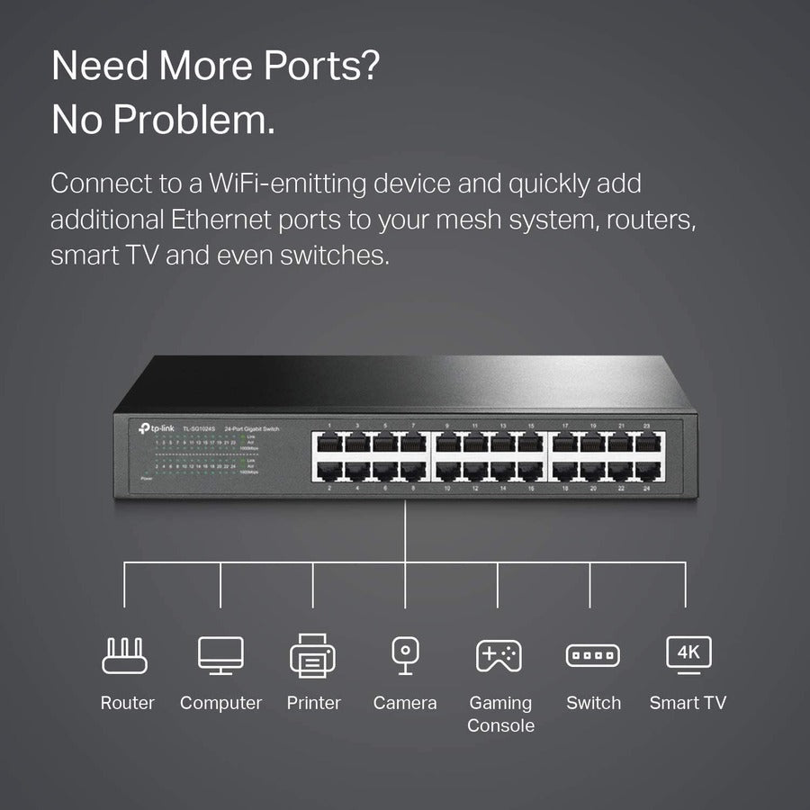 TP-Link TL-SG1024S - 24-Port Gigabit Desktop/Rackmount Ethernet Switch TL-SG1024S