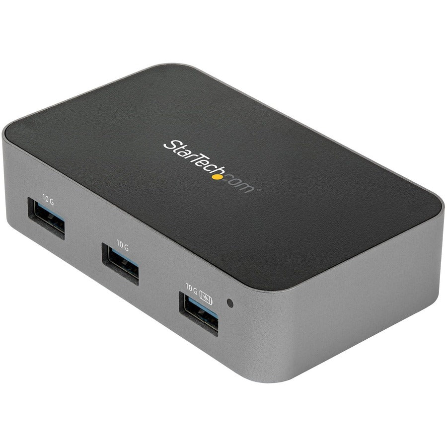 StarTech.com 4 Port USB C Hub with Power Adapter, USB 3.2 Gen 2 (10Gbps), 4x USB Type A, Self Powered, Fast Charge Port, Mountable HB31C4AS
