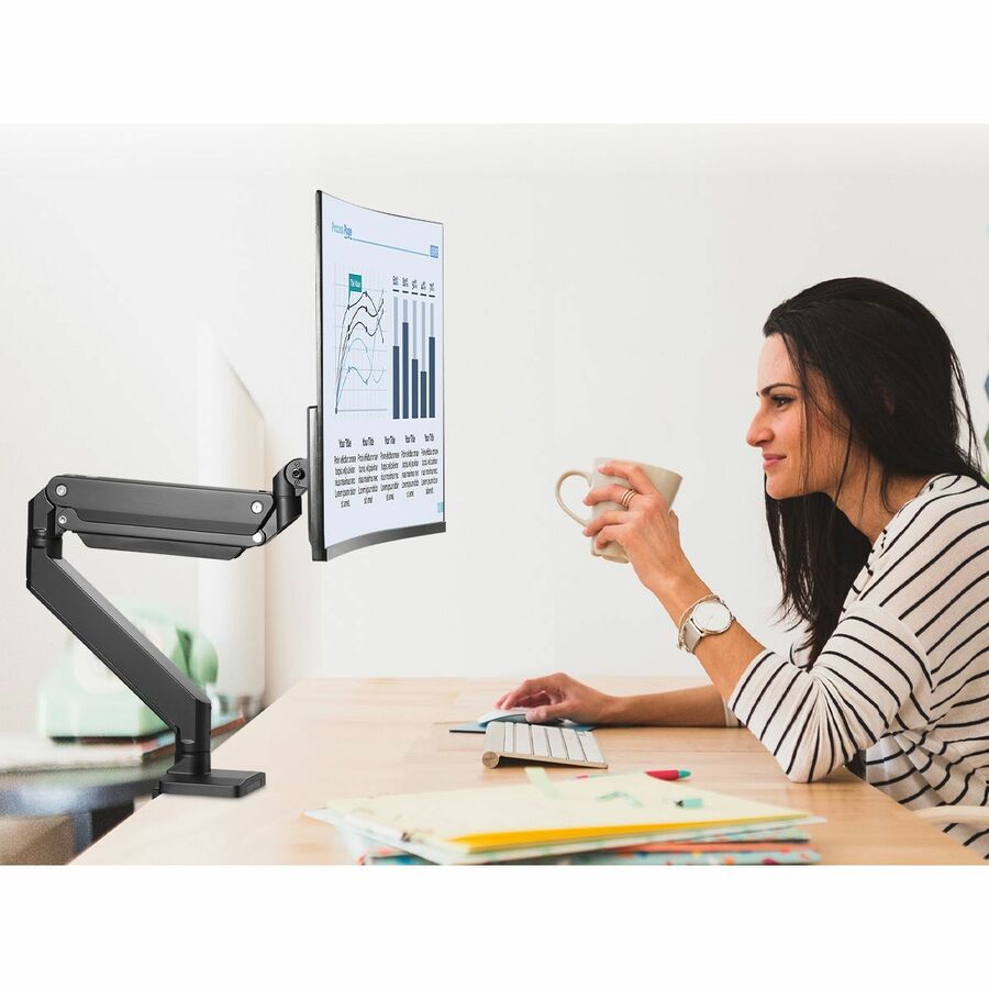 Single Monitor Heavy-Duty Premium Gas Spring Desk Mount - 17" to 43" , VESA 75x75, 100x100, 200x200mm CE-MT2Z11-S1