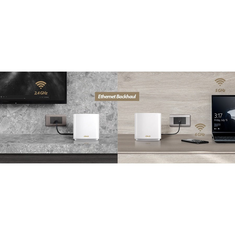 Asus ZenWiFi ET8 ET8 (W-2-PK) Wi-Fi 6 IEEE 802.11ax Wireless Router ET8 (W-2-PK)