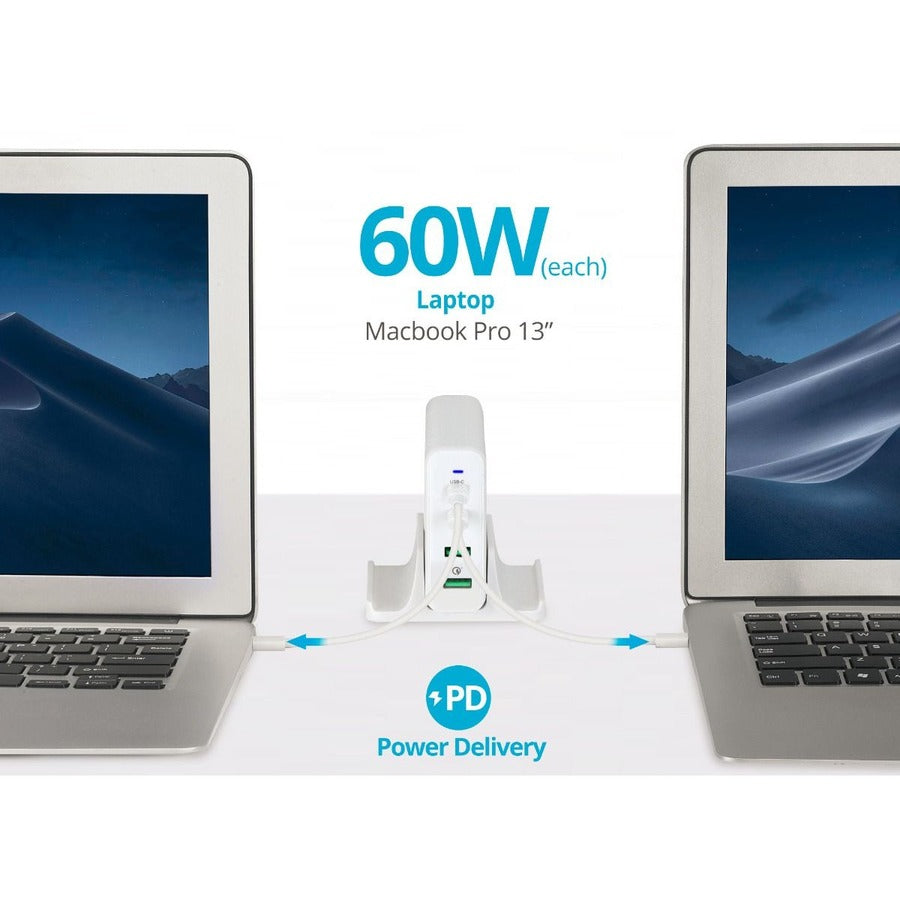 SIIG 100W Dual USB-C PD 3.0 PPS & QC 3.0 Combo Power Charger - White AC-PW1P11-S1