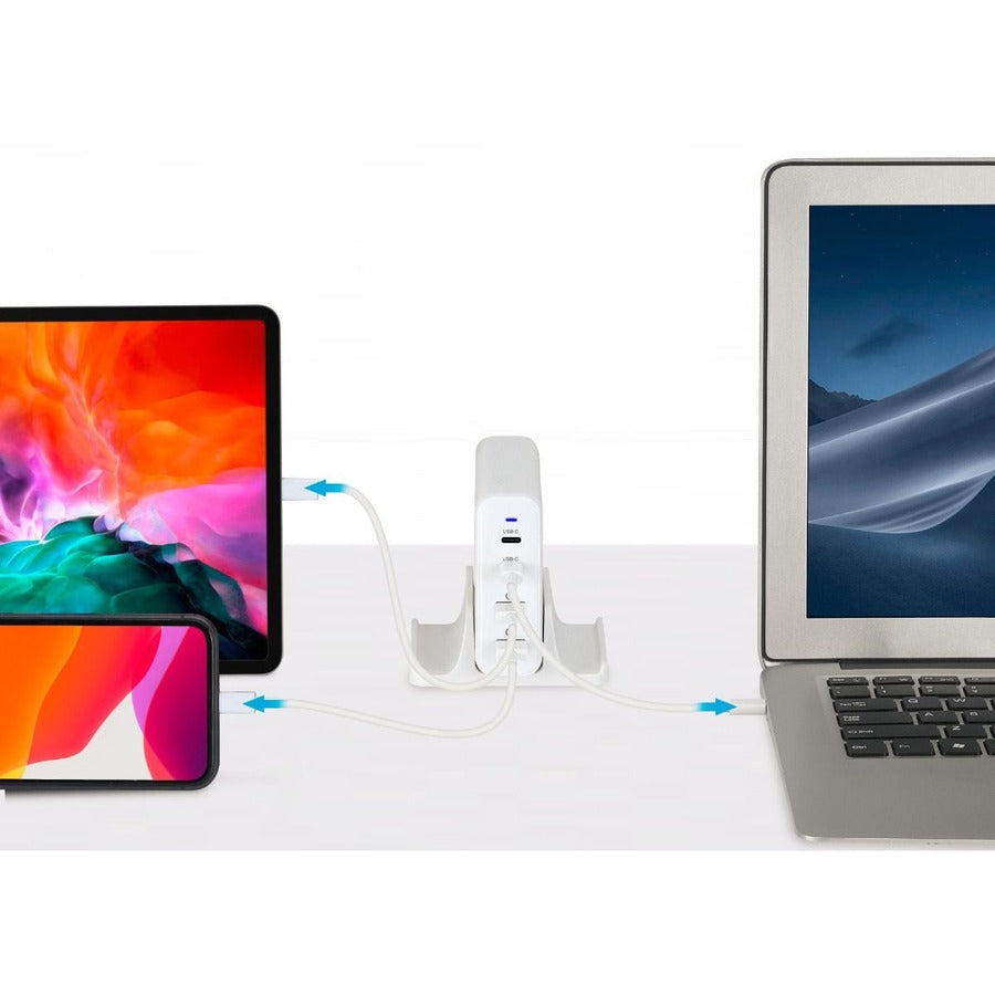 SIIG 100W Dual USB-C PD 3.0 PPS & QC 3.0 Combo Power Charger - White AC-PW1P11-S1