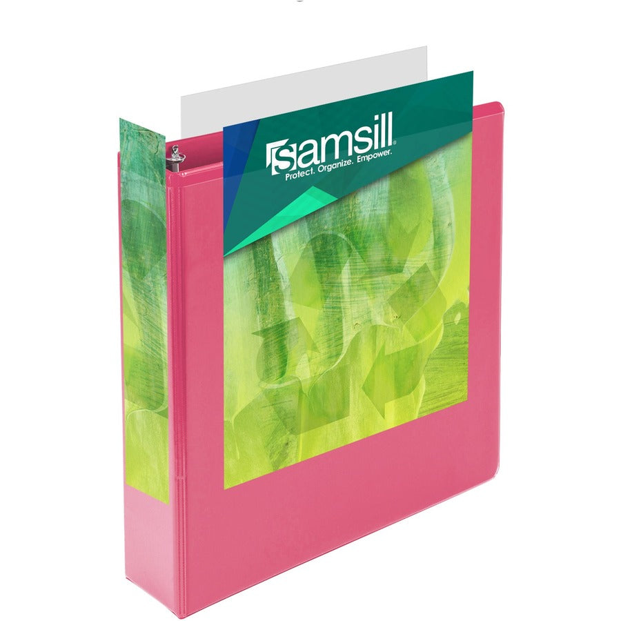 Samsill Plant-Based Durable 2 Inch 3 Ring Binders, Made in the USA, Fashion Clear View Binders, Up to 25% Plant-Based Plastic, Assorted 4 Pack (MP48669) MP48669