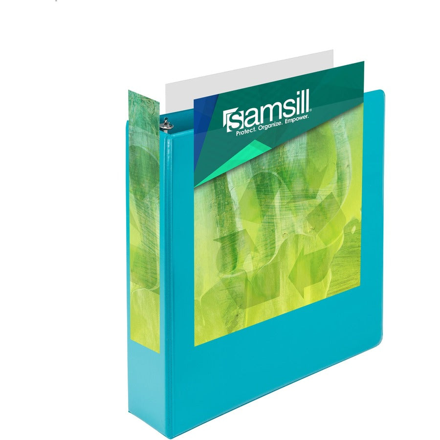 Samsill Plant-Based Durable 2 Inch 3 Ring Binders, Made in the USA, Fashion Clear View Binders, Up to 25% Plant-Based Plastic, Assorted 4 Pack (MP48669) MP48669