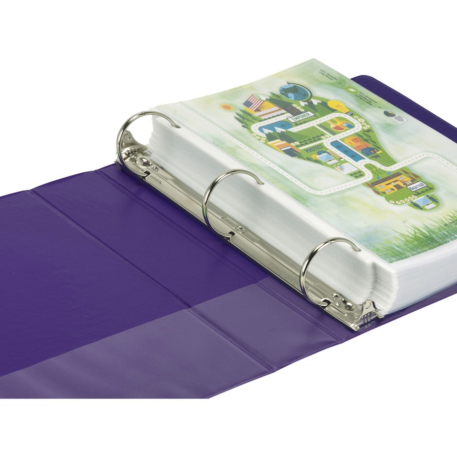 Samsill Plant-Based Durable 2 Inch 3 Ring Binders, Made in the USA, Fashion Clear View Binders, Up to 25% Plant-Based Plastic, Assorted 4 Pack (MP48669) MP48669