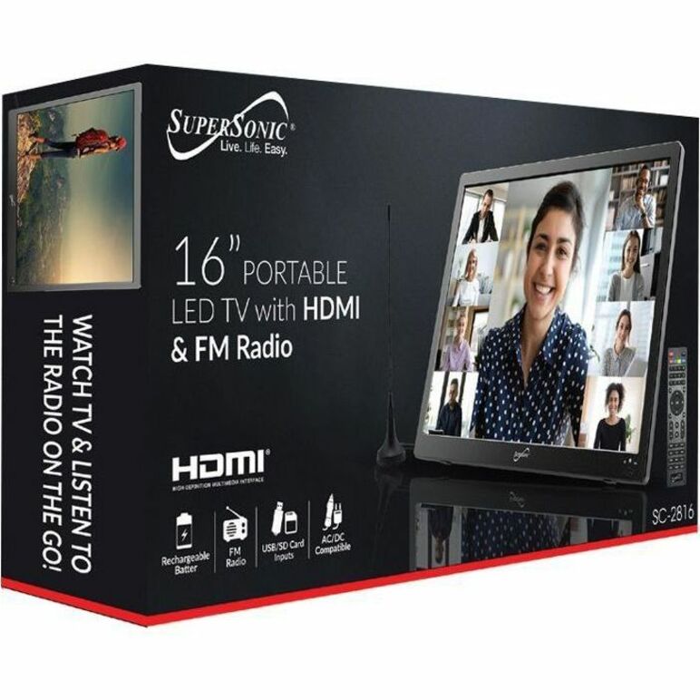 Supersonic SC-2816 16" LED-LCD TV - HDTV - Black SC-2816