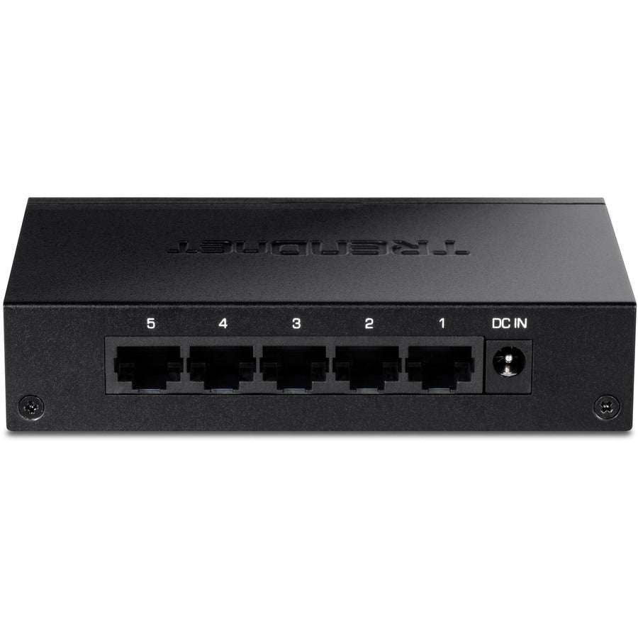 TRENDnet 5-Port Gigabit Desktop Switch, TEG-S51, 5 x Gigabit RJ-45 Ports, Ethernet Splitter, 10Gbps Switching Capacity, Fanless Design, Metal Enclosure, Lifetime Protection, Black TEG-S51