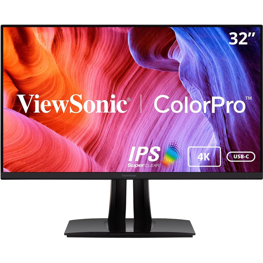 ViewSonic VP3256-4K 32 Inch 4K UHD IPS Ergonomic Monitor with Ultra-Thin Bezels, Color Accuracy, Pantone Validated, 60W USB C VP3256-4K