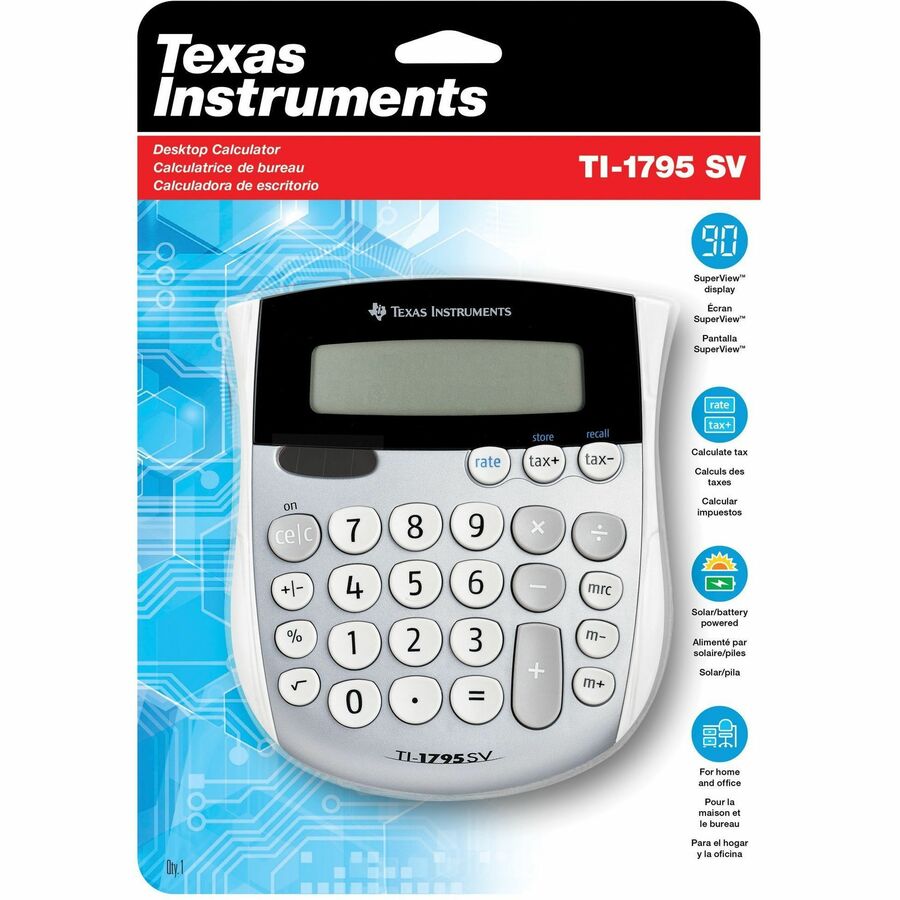 Texas Instruments TI-1795 SV Simple Calculator 1795SV/TBL/3L1