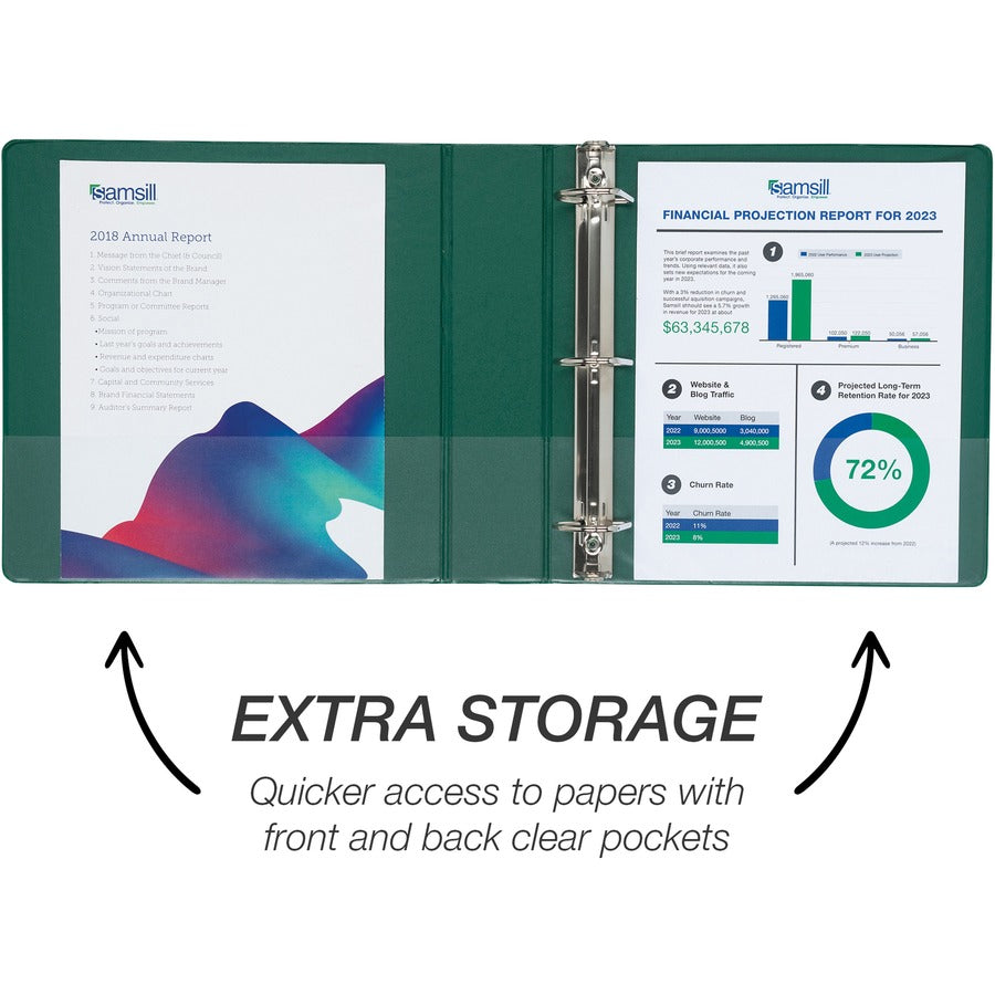 Samsill Durable 2 Inch Binder, Made in the USA, D Ring Customizable Clear View Binder, Basic Assortment, 4 Pack, Each Holds 475 Pages (MP46468) MP46468