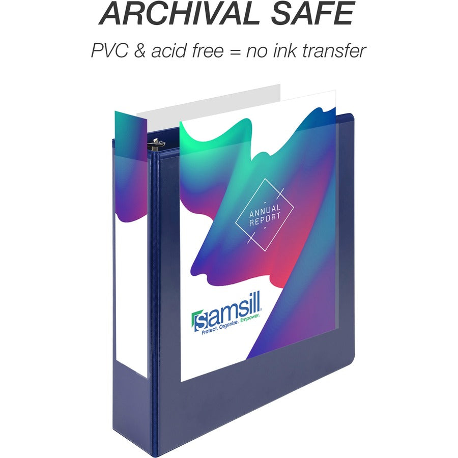 Samsill Durable 2 Inch Binder, Made in the USA, D Ring Customizable Clear View Binder, Basic Assortment, 4 Pack, Each Holds 475 Pages (MP46468) MP46468