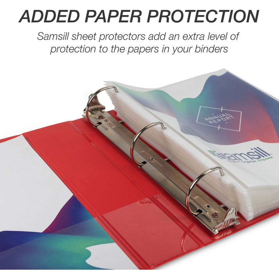 Samsill Durable 2 Inch Binder, Made in the USA, D Ring Customizable Clear View Binder, Basic Assortment, 4 Pack, Each Holds 475 Pages (MP46468) MP46468