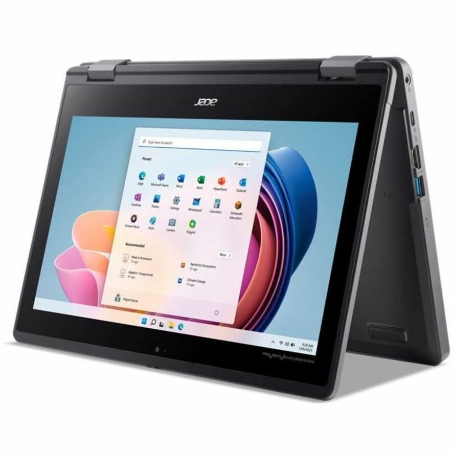 Acer TravelMate B3 Spin 11 B311R-33 TMB311R-33-C758 11.6" Touchscreen Convertible 2 in 1 Notebook - HD - Intel N100 - 4 GB - 128 GB SSD - English Keyboard - Black NX.VZ0AA.007