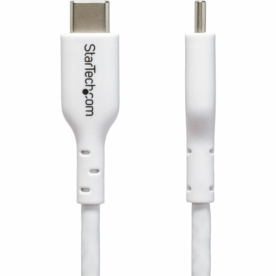 StarTech.com 3m (9.8ft) White USB-C Charging Cable, USB 2.0 Type-C Laptop Charger Cord, 60W Power Delivery, TPE Jacket, Data Transfer Cable USB2CC3MWHE