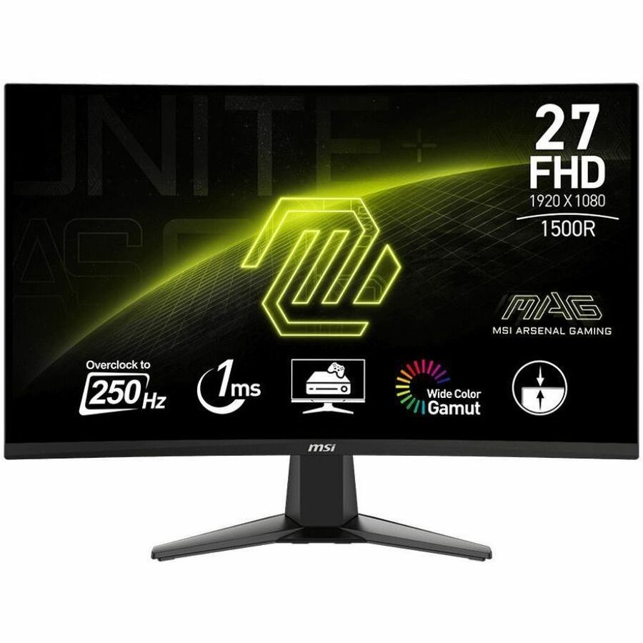 MSI MAG 27C6X 27" Class Full HD Curved Screen Gaming LED Monitor - 16:9 - Metallic Black MAG27C6X