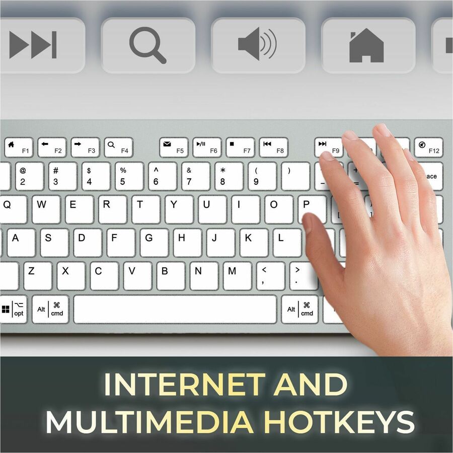 Adesso EasyTouch 730UW USB-C Multi OS Scissor Switch Keyboard With CoPilot AI Hotkey And USB-C, USB-A, 3.5mm Aux Ports AKB-730UW