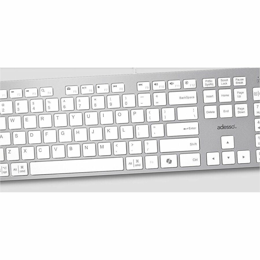 Adesso EasyTouch 730UW USB-C Multi OS Scissor Switch Keyboard With CoPilot AI Hotkey And USB-C, USB-A, 3.5mm Aux Ports AKB-730UW