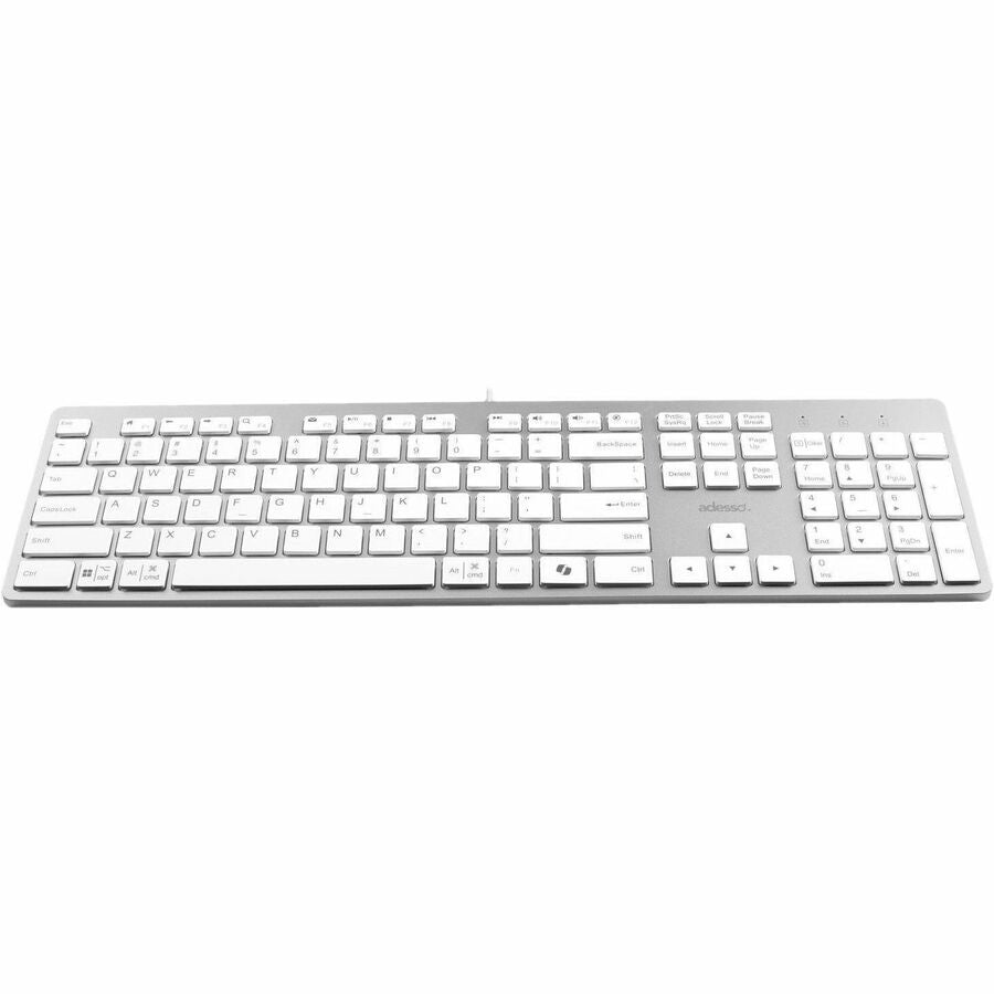 Adesso EasyTouch 730UW USB-C Multi OS Scissor Switch Keyboard With CoPilot AI Hotkey And USB-C, USB-A, 3.5mm Aux Ports AKB-730UW