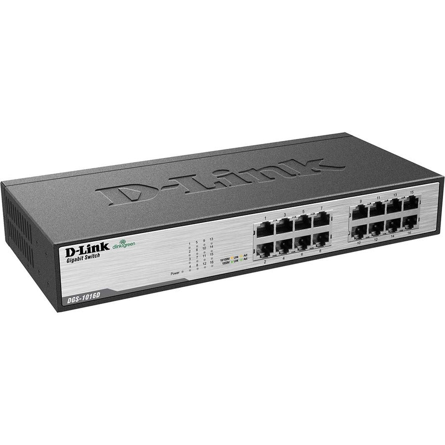 D-Link DGS-1016D 16-Port Gigabit Unmanaged Metal Desktop or Rackmount Switch DGS-1016D