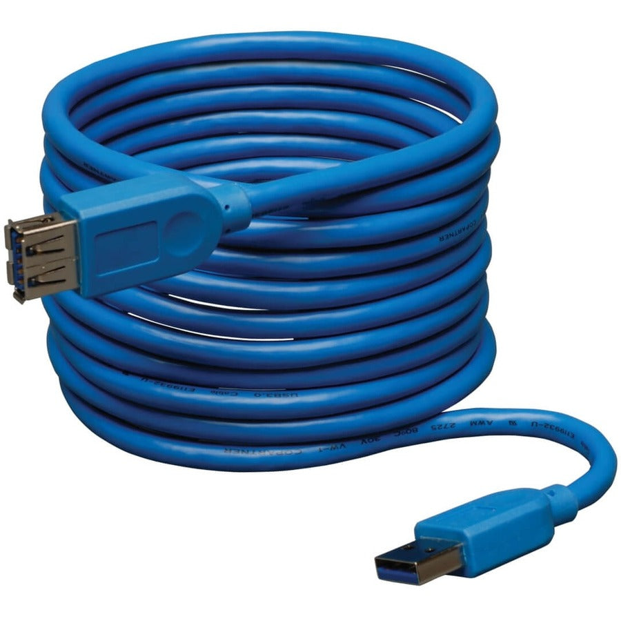 Eaton Tripp Lite Series USB 3.0 SuperSpeed Extension Cable (A M/F), Blue, 10 ft. (3.05 m) U324-010