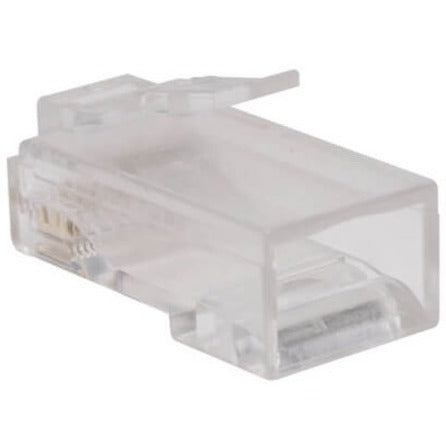 Eaton Tripp Lite Series Cat6 RJ45 Modular Connector Plug with Load Bar, Solid/Stranded Conductor Round Cat6 Wire, 100-pack, TAA N230-100
