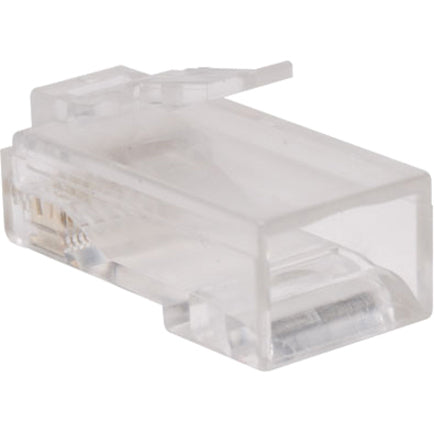 Eaton Tripp Lite Series Cat6 RJ45 Modular Connector Plug with Load Bar, Solid/Stranded Conductor Round Cat6 Wire, 100-pack, TAA N230-100