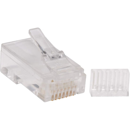 Eaton Tripp Lite Series Cat6 RJ45 Modular Connector Plug with Load Bar, Solid/Stranded Conductor Round Cat6 Wire, 100-pack, TAA N230-100