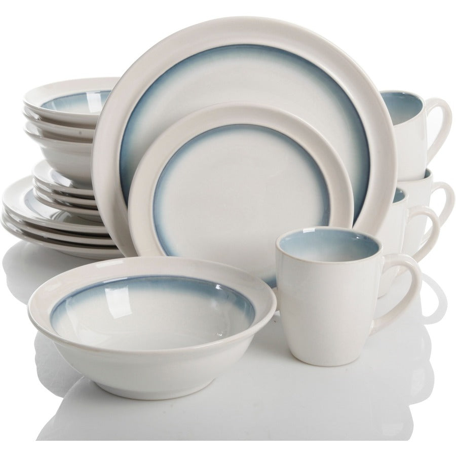 Gibson Elite Lawson 16 Piece Dinnerware Set, Teal 110957.16