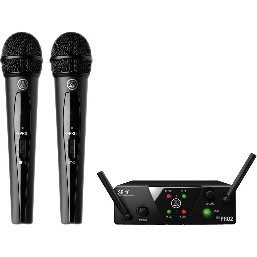 AKG WMS40 Mini Dual Vocal Set Wireless Microphone System 3350X00060