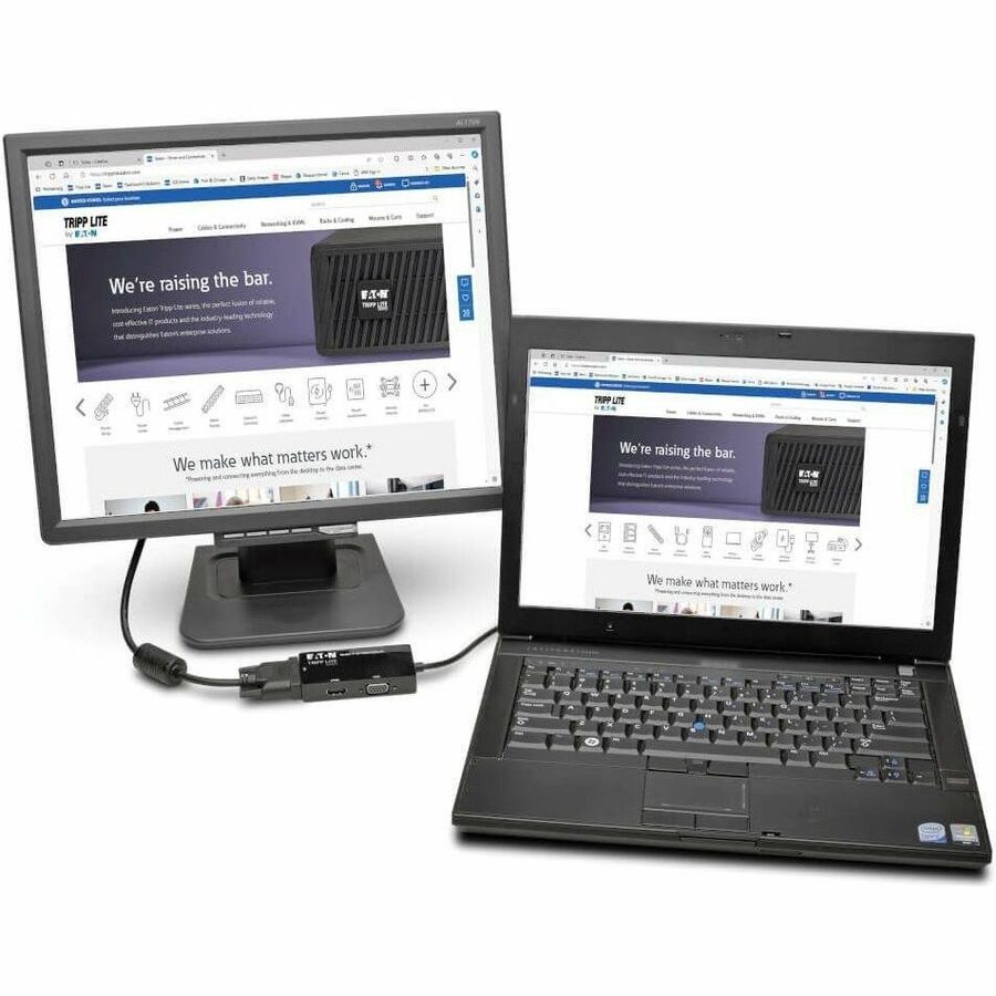 Eaton Tripp Lite Series Keyspan Mini DisplayPort to VGA/DVI/HDMI All-in-One Video Converter Adapter, 4K 30Hz HDMI, DP1.2, Black, 6-in. (15.24 cm) P137-06N-HDV-4K