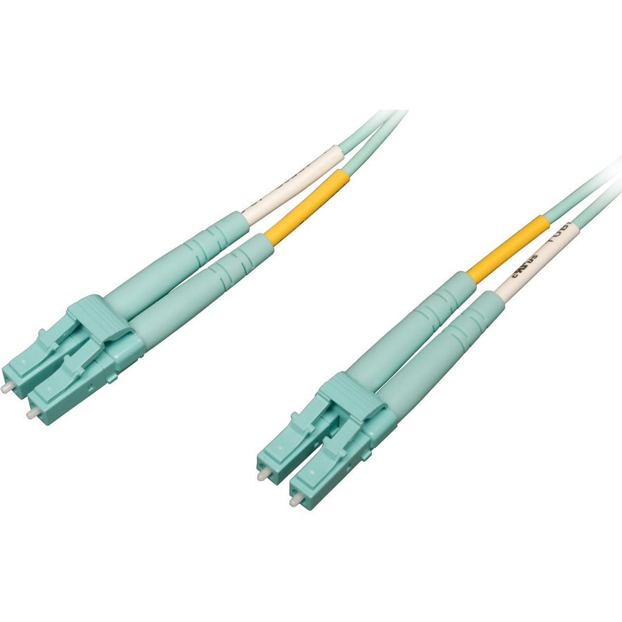 Eaton Tripp Lite Series 100G Duplex Multimode 50/125 OM4 LSZH Fiber Optic Cable (LC/LC), Aqua, 15 m N820-15M-OM4