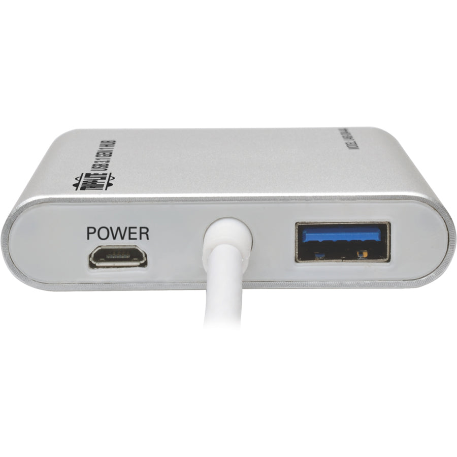 Tripp Lite by Eaton 4-Port USB-C Hub, USB 3.x (5Gbps), 4x USB-A Ports, USB Micro-B Power Input, Silver U460-004-4A