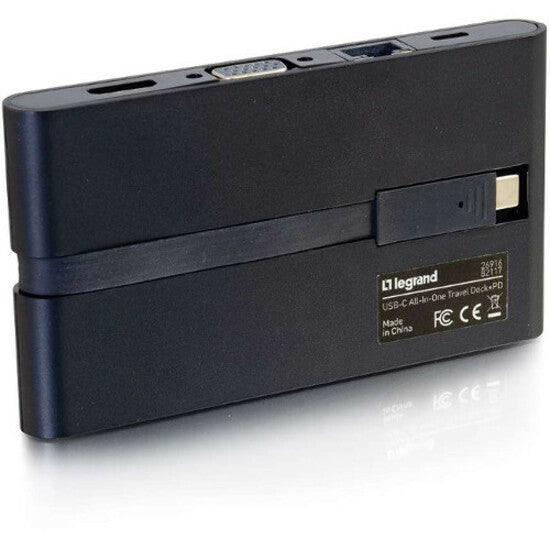 C2G USB C Dock with HDMI, VGA, Ethernet, USB, SD & Power Delivery up to 100W 26916